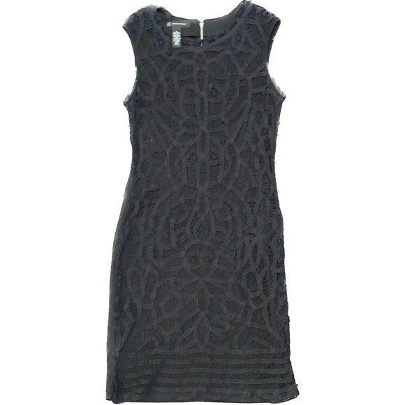 Black Sleeveless Lace Sheath Dress- Size 4 - Picture 1 of 3